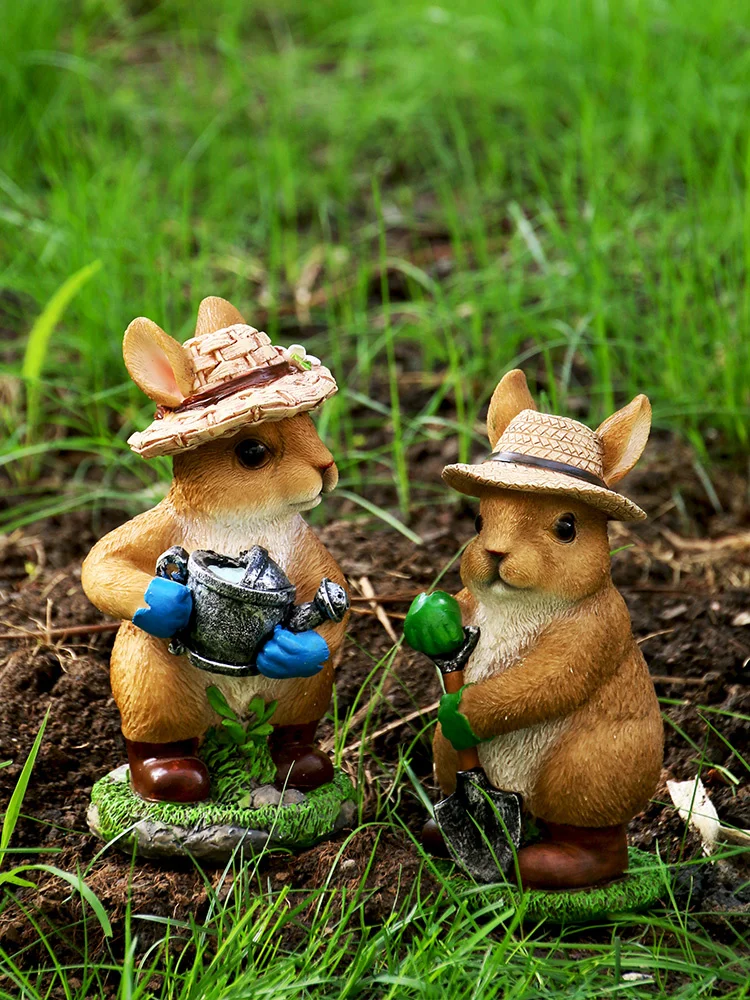 

Simulation rabbit garden decoration garden ornaments lovely cartoon resin animal sculpture kindergarten model room landscape