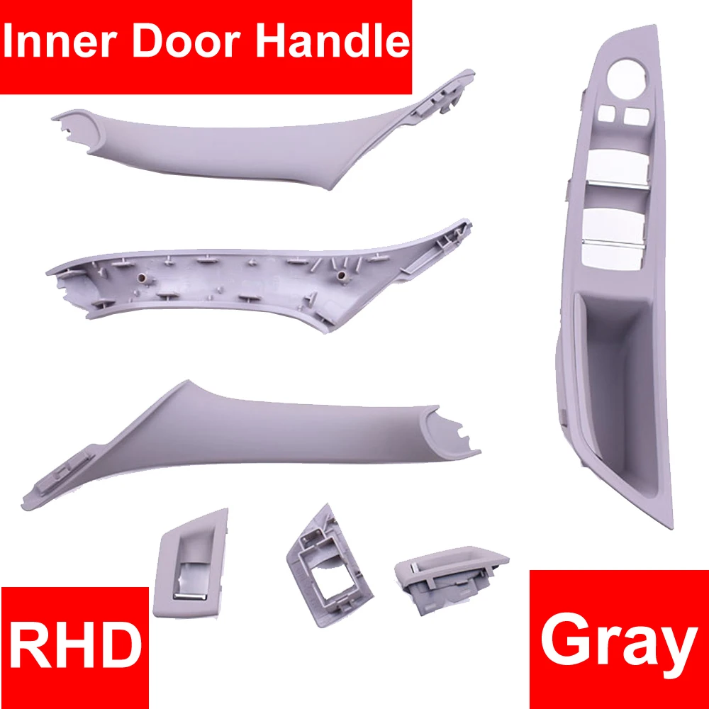 4/7PCS Right Hand Drive RHD For BMW 5-series F10 F11 F18 Gray WINE Car Interior Door Handle Inner Panel Pull Trim Cover 7 COLORS
