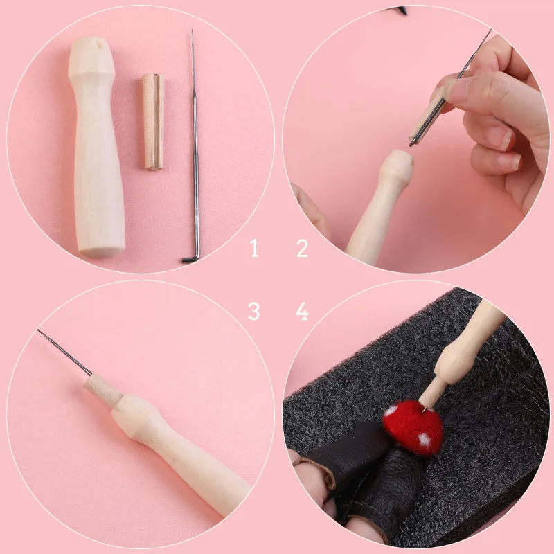 LMDZ-Kit de fieltro de lana para principiantes, herramientas de fieltro de aguja, mango DIY, juguetes de fieltro de lana, materiales de tela, manualidades, 72 colores-5