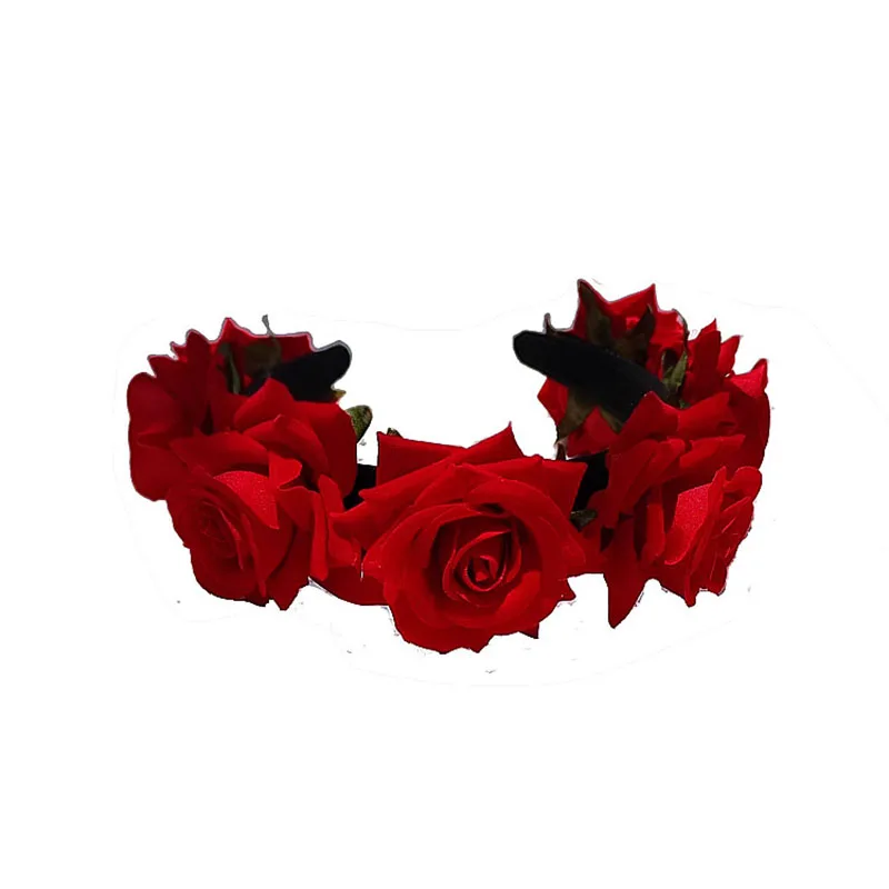 Винтажная красная повязка для волос женские роскошные аксессуары в форме розы