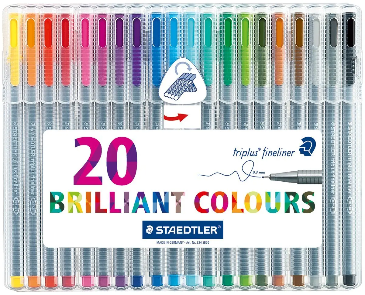 10/20 Colors Staedtler 334 SB Triplus Fineliner Micron Pen 0