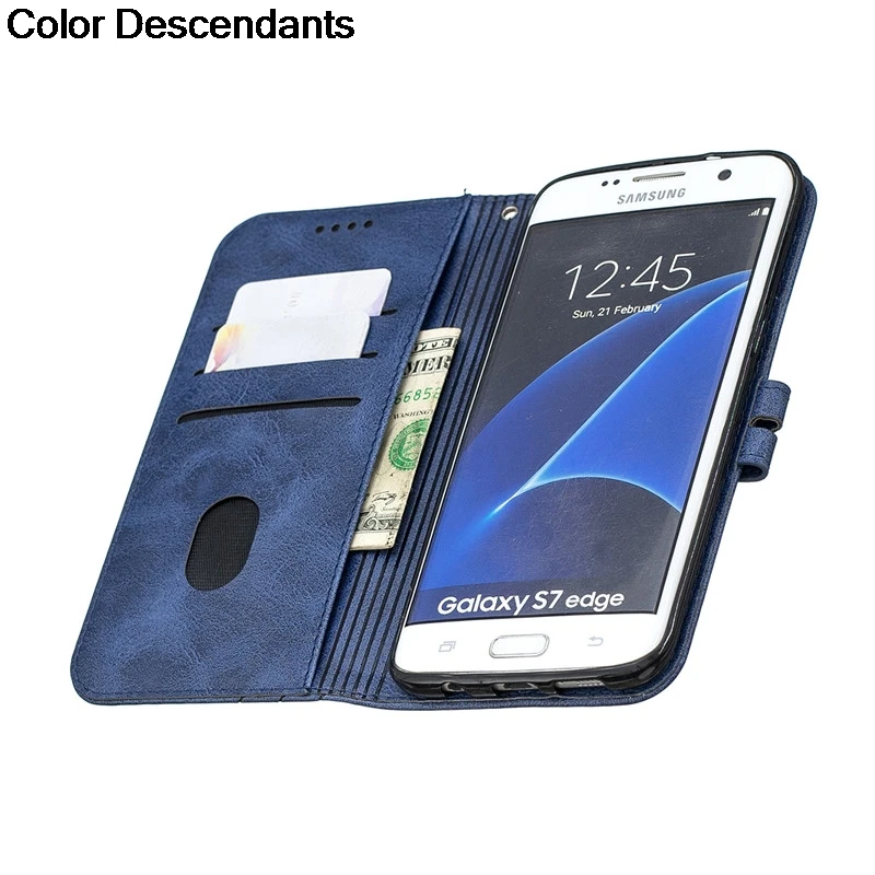 S7 Edge Etui on для Samsung Galaxy Чехол кошелек Магнитный кожаный чехол S 7 s7edge флип-чехол