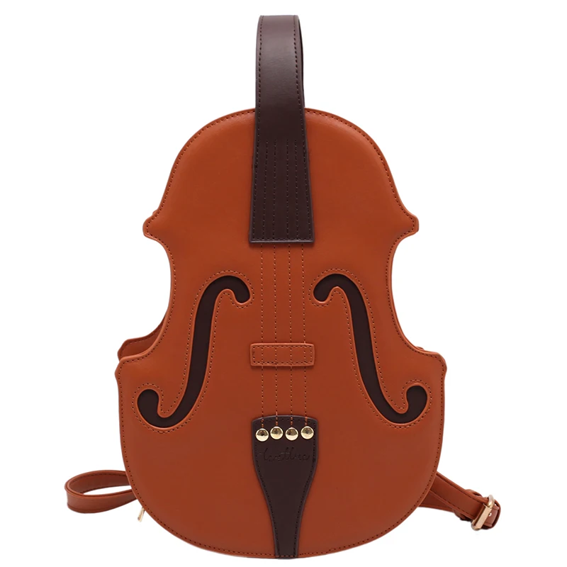 Веселый коричневый рюкзак в форме скрипки для девочек-подростков модный