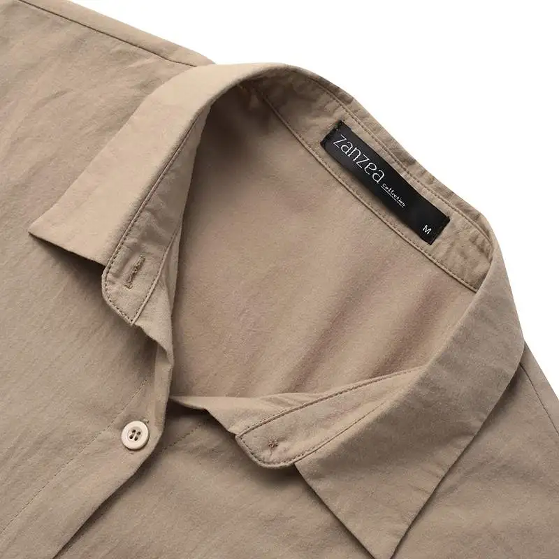 

ZANZEA 2021 Fashion Solid Shirts Women Button Tops Chemise Casual Long Sleeve Blusas Female Lapel Tunic Plus Size Spring Blouse