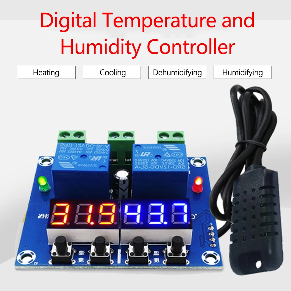 

Модуль регулятора температуры влажности ZFX-M452, цифровой термостат, контроллер влажности, автоматический регулятор постоянной температуры ...
