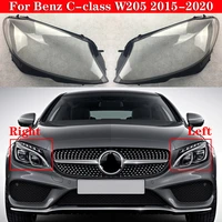 car front headlight cover for mercedes benz c class w205 2015 2020 headlamp lampshade head lamp light covers glass shell caps