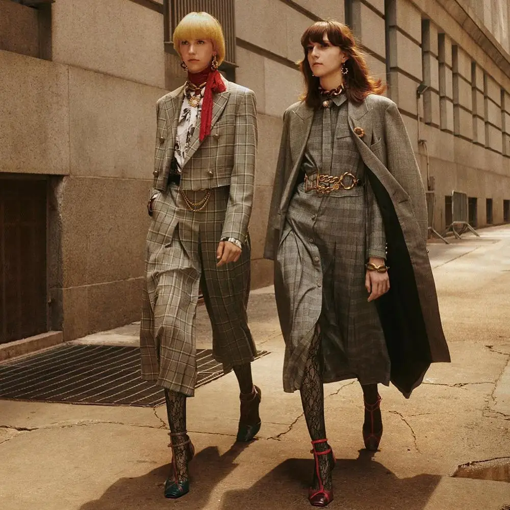 Женский кожаный ремень ZA роскошный золотистый с геометрическими звеньями