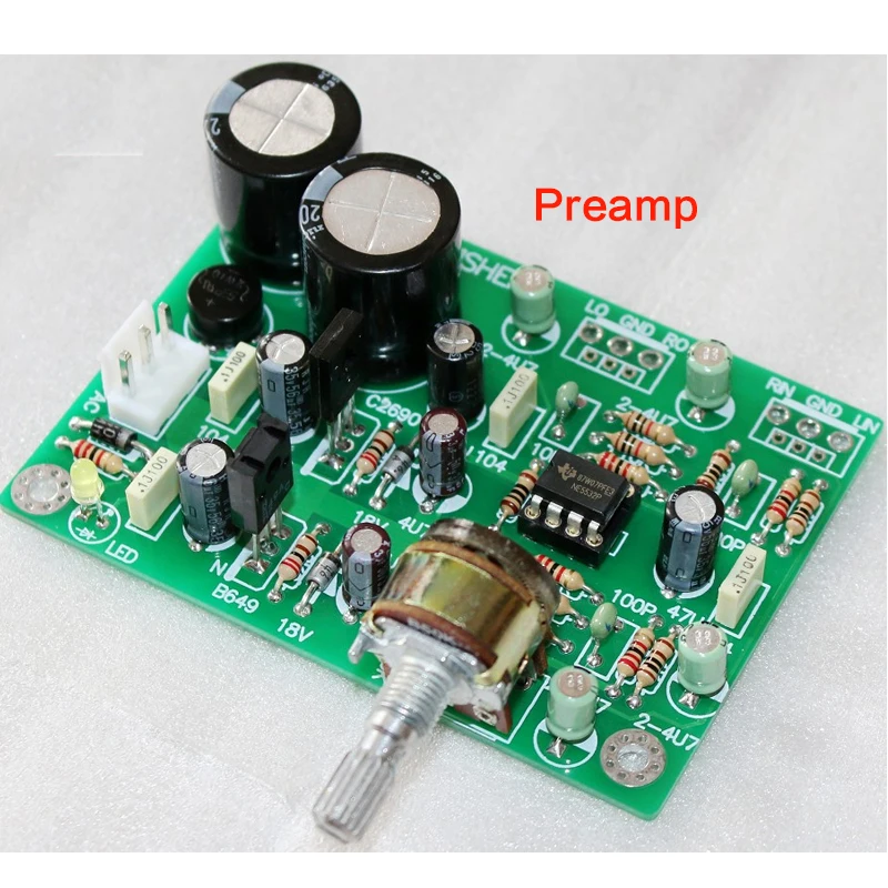 

AC Dual 12V~20V NE5532/TL082 Op Amp Preamp Mini Preamp DIY Kit/finished Board Chassis Power Amplifier Gold-plated PCB