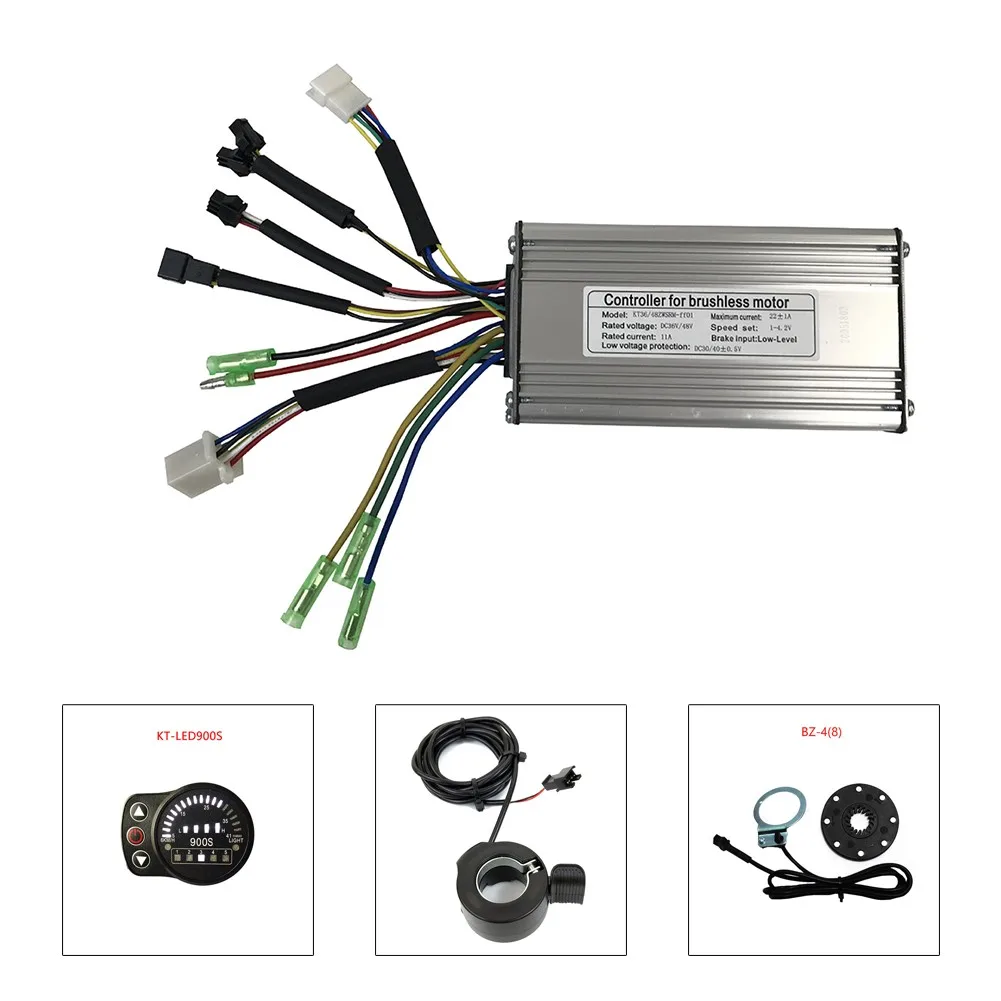 

E-bike KT 36V/48V 500W 22A SM Controller + LCD900S Display + 8 Magnetic PAS Sensor + Thumb Throttle Electric Bicycle Accessories