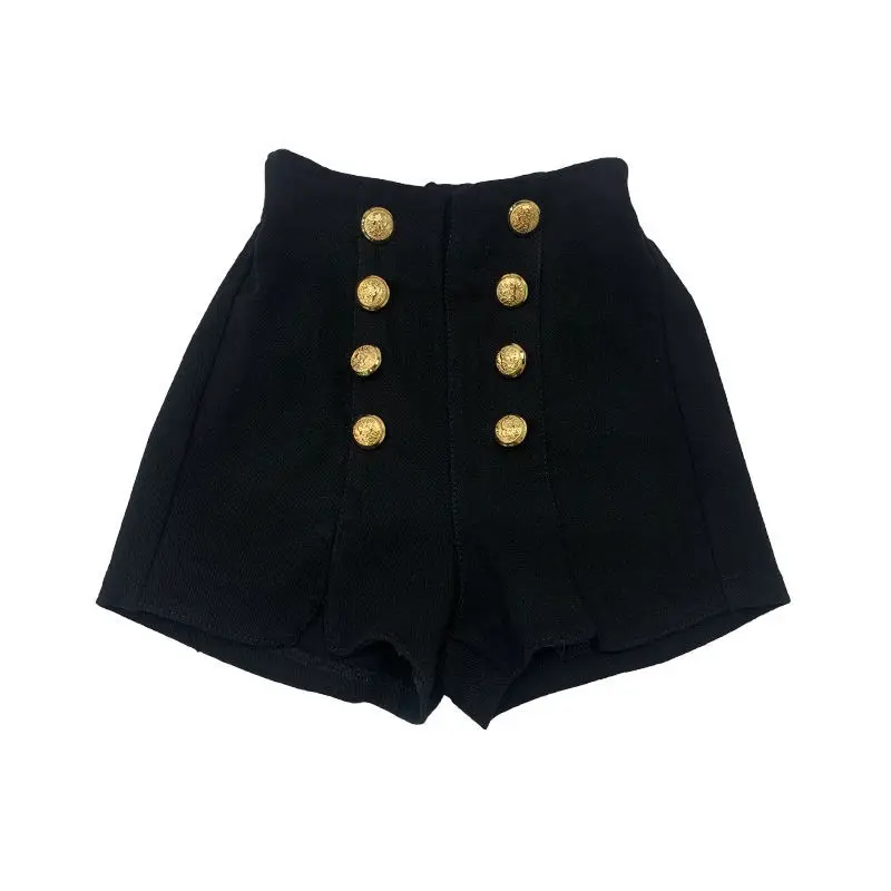 

Girls' double breasted shorts 2021 summer wear new Korean version of Zhongda children's casual and versatile A-line pants