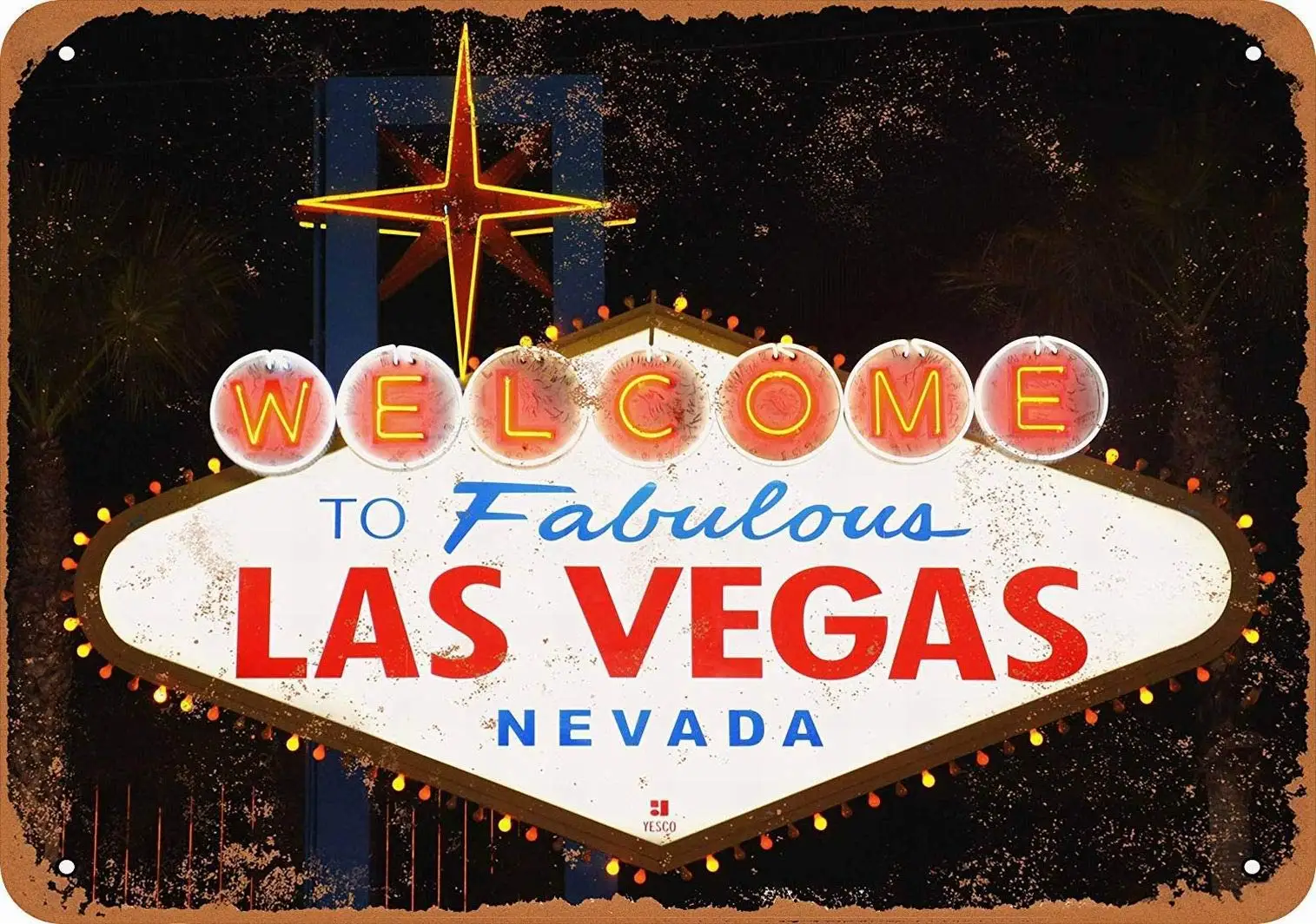 

SmartCows Vintage Metal Tin Sign 8 x 12 Inches - Welcome to Fabulous Las Vegas - Retro Decorative Sign