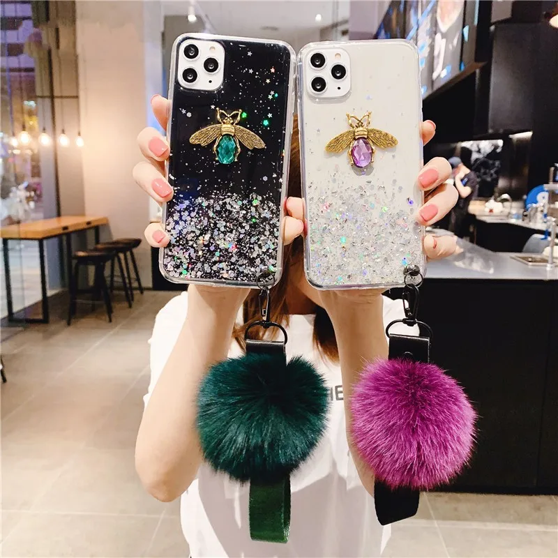 Роскошный 3D бриллиантовый пчелиный Блестящий Мягкий чехол для телефона Samsung Galaxy