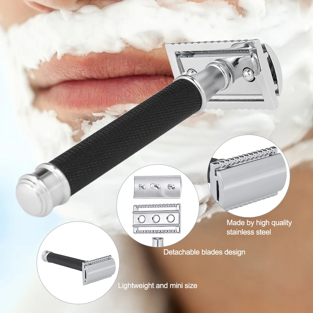 Мужское лезвие для бритья вручную с двойным краем безопасное бритва нержавеющая