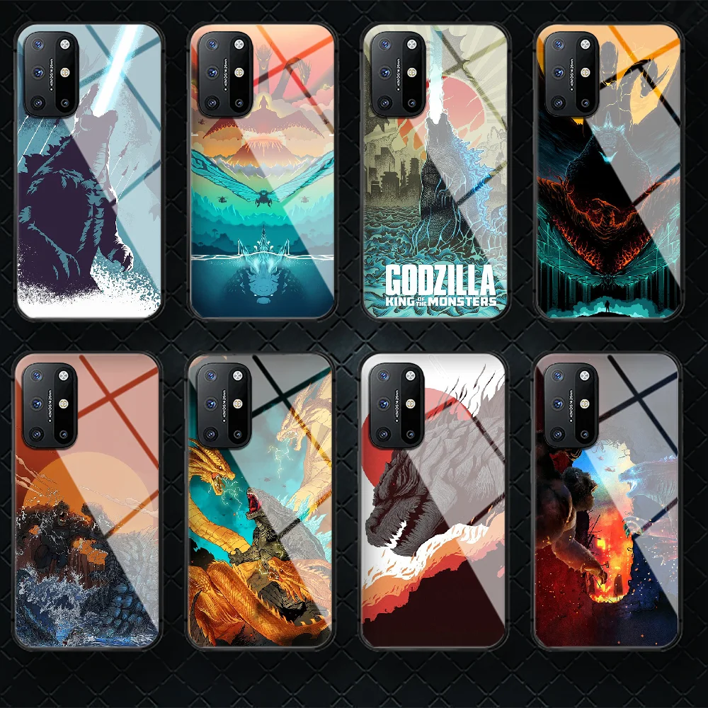 

Dinosaur Godzillas Tempered Glass Phone Case Cover For Oneplus Oppo Realme A53 Find X 2 3 5 6 7 8 9 T Pro Nord Gt Neo Hot Bumper