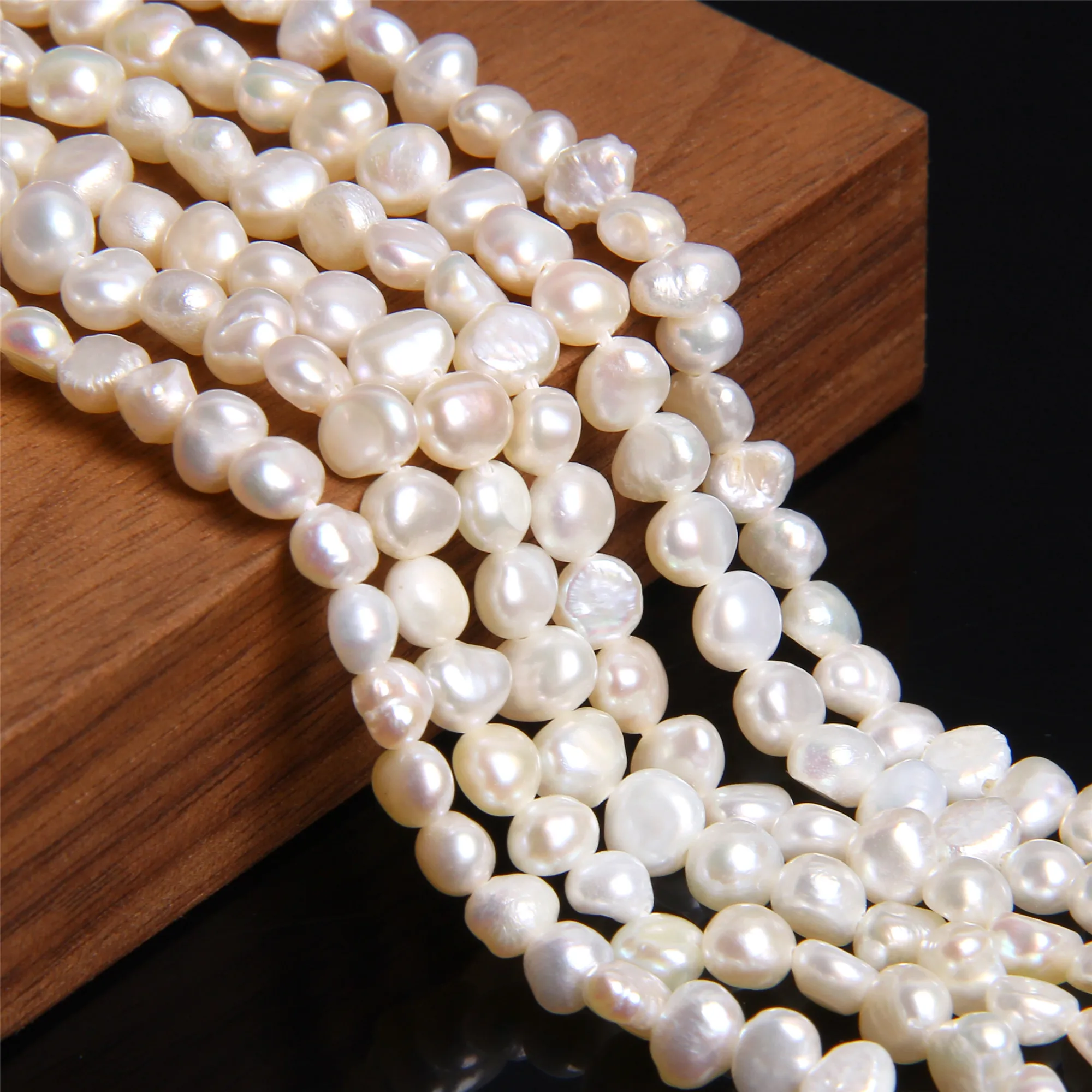 Небольшие натуральные жемчужины 4 мм белый пресноводный жемчуг бусины в стиле