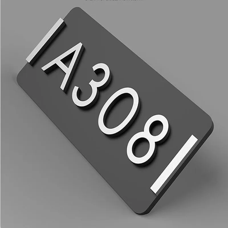 Retro Style Acrylic Door Numbers Signs Wood Number Plate Apartment Hotel Digital House Adhesive Sticker Customized | Дом и сад