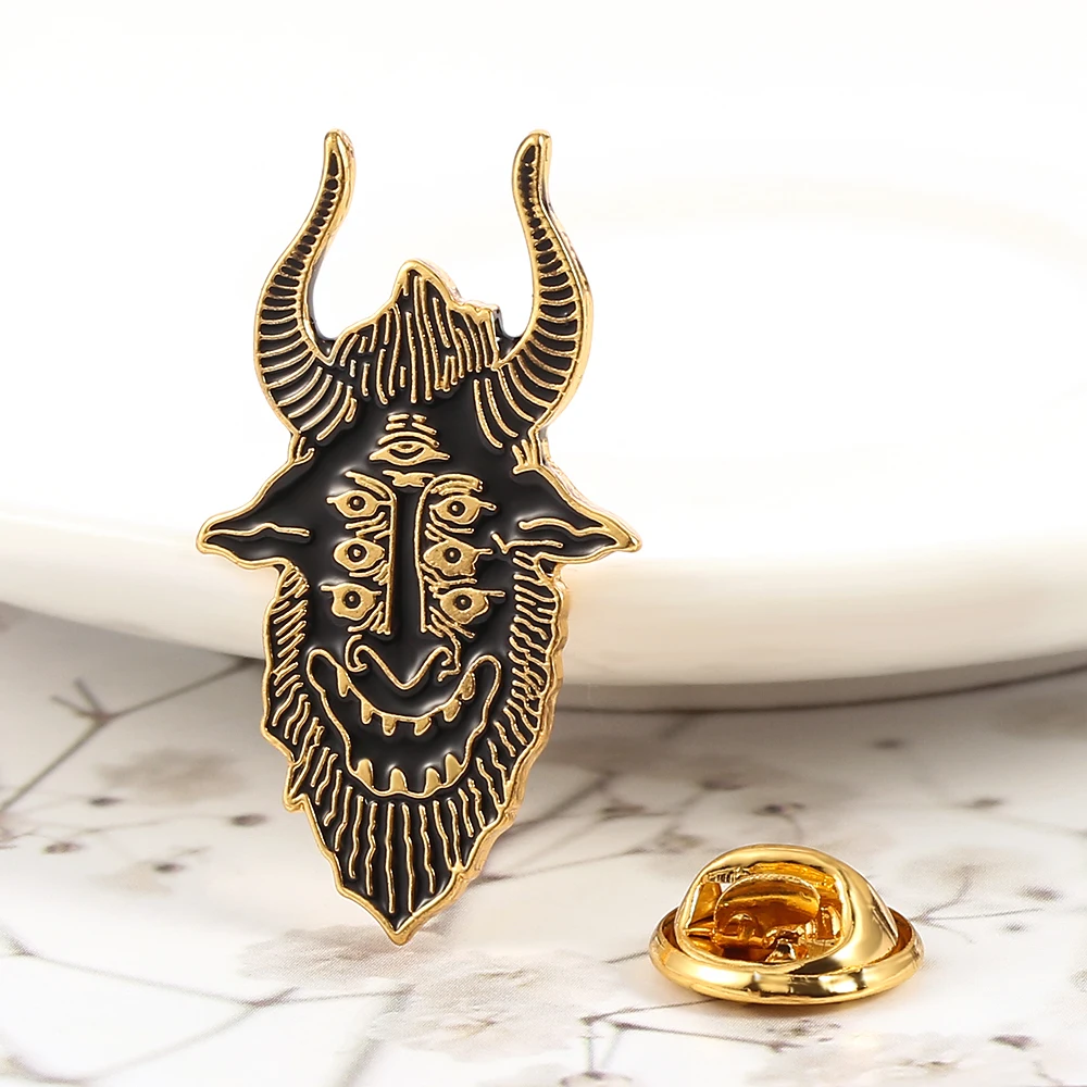 Эмалированная брошь Doom в форме гроба сатаны видит все джинсовая для одежды