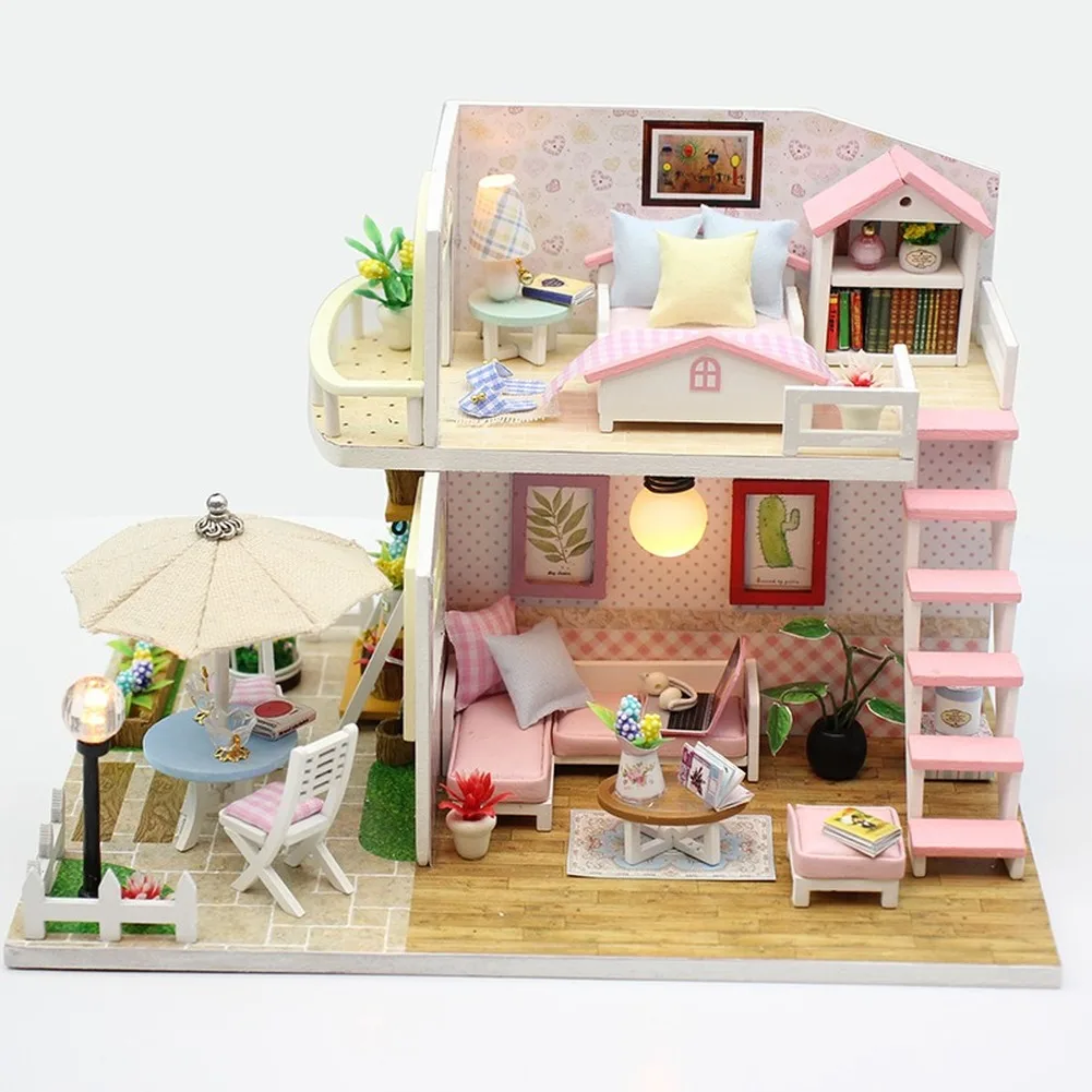 Деревянный дом сделай сам миниатюры с мебелью миниатюрный домик для кукол