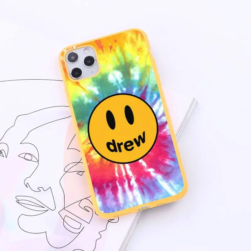 

drew Justin Bieber cartoon Phone Case Candy Color for iPhone 6 7 8 11 12 s mini pro X XS XR MAX Plus