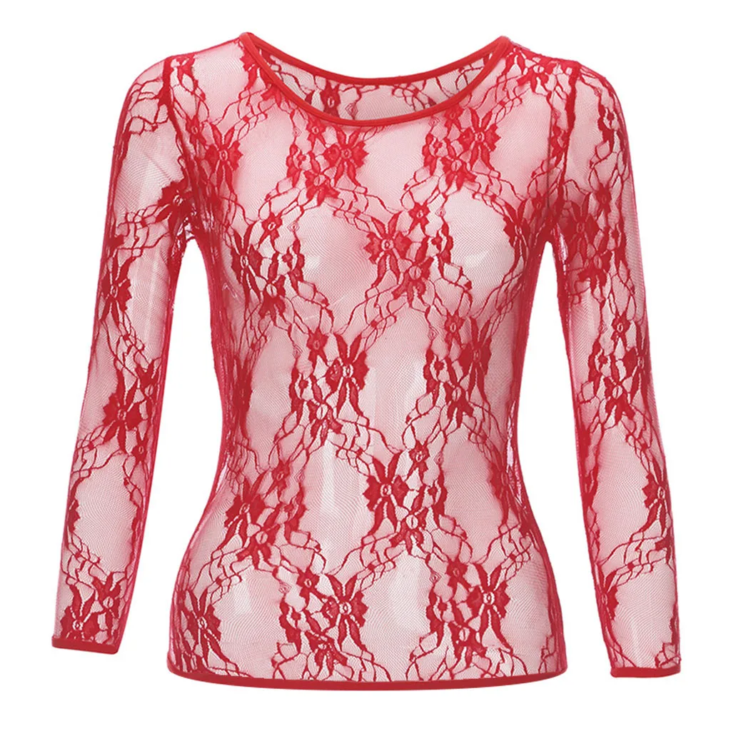 Цветочная кружевная женская блузка Женские топы с длинным рукавом рубашка