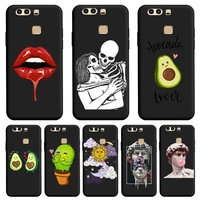 personality black tpu shell for huawei p8 lite p9 lite plus case soft silicone matte tpu fundas for p9 personality trend phone
