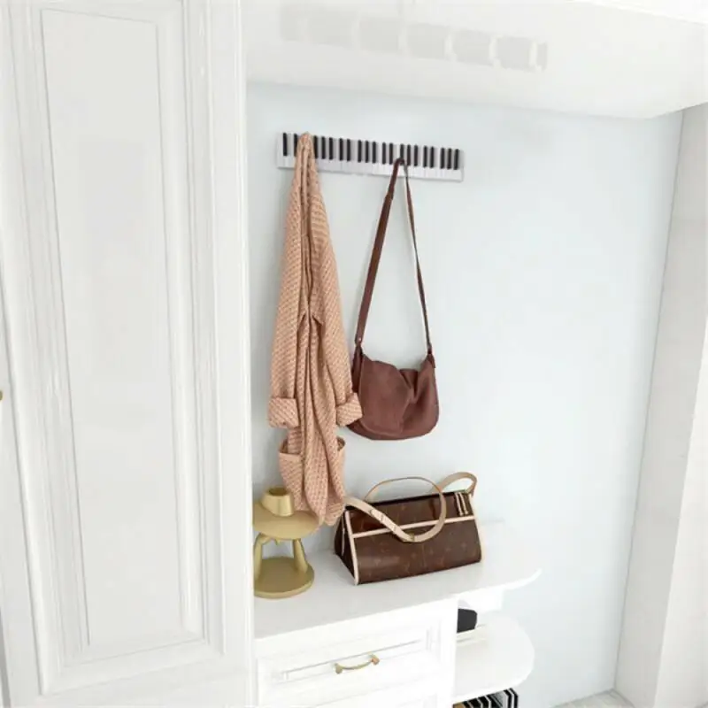 

1PC Piano Wooden Coat Racks Creative Hanger For Bedroom Door Wall Hanging Racks Bedroom Coat Rack Wall For Home Clothes Storage