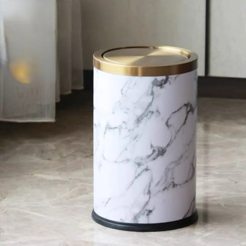 luxury gold trash can bedroom stainless steel home office bathroom trash bin kitchen cabinet storage poubelle storage bs50tc free global shipping