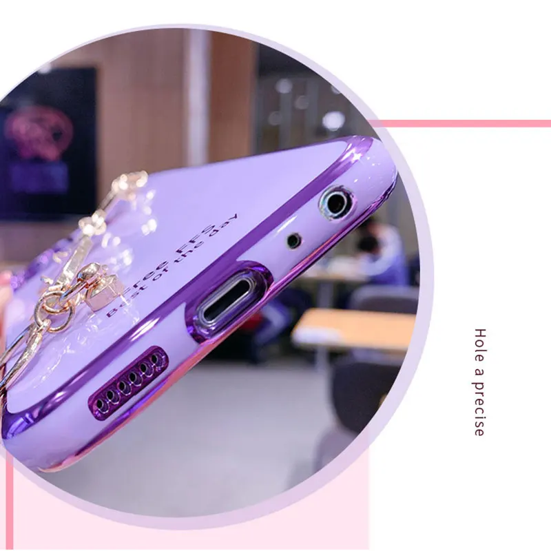 wrist bracelet phone case for xiaomi poco x3 nfc pro case luxury heart chain plating cover capa xiaomi poco x2 m3 f2 f3 x3 pro free global shipping