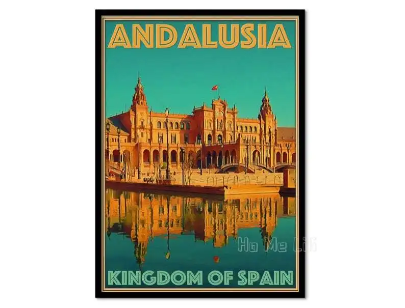 

Винтажный постер для путешествий в Испании, Андалусии, Ретро стиль, Настенный декор, Художественная печать