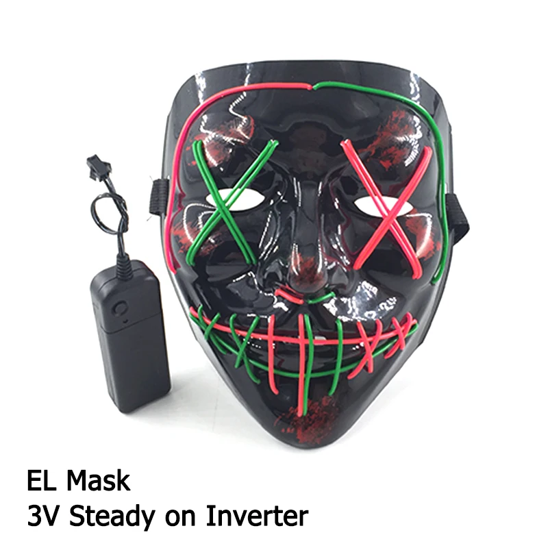 Костюм для косплея на Хэллоуин маска светящаяся мигающая светодиодная Маска