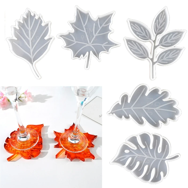 

Leaves Coaster Silicone Resin Mold Tropical Maple Leaf Resin Casting Mould for Casting with Resin Concrete DIY Art Crafts Tool