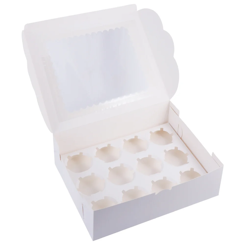 

12PCS Cake Box Packaging Box Cake Decor Cupcake Container Without Ribbon