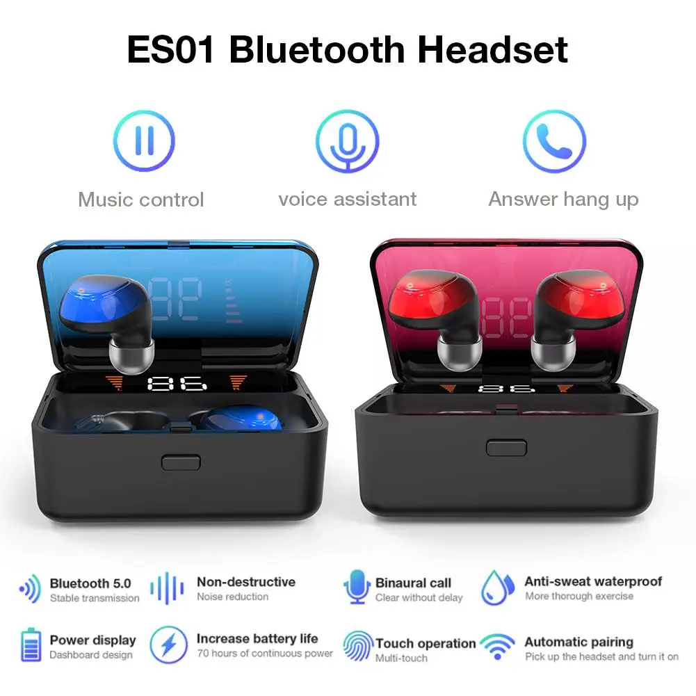 Беспроводные наушники ES01 с поддержкой Bluetooth 5 0 и сенсорным управлением|Наушники