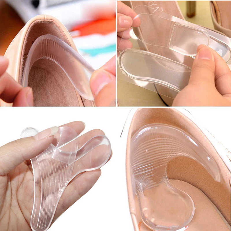 Silicone Gel Heel Protector Cushion Protector Foot Shoes Insert Pad Insole Shoes Stickers for Flatfoot Toe Corrector Feet Care