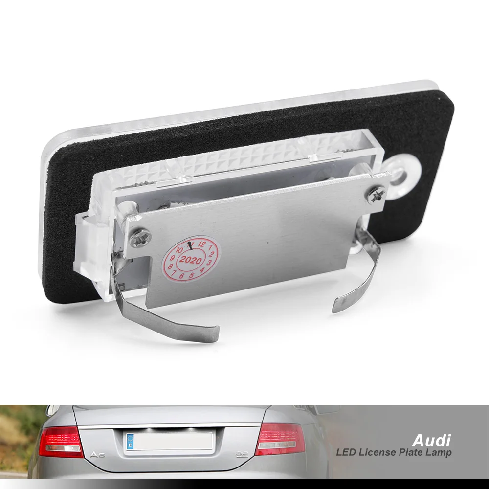 Светодиодный светильник Canbus 2 шт. для номерного знака Audi A3 S3 8P A4 S4 B6 B7 8E 8H A6 C6 S6 A8 S8 Q7
