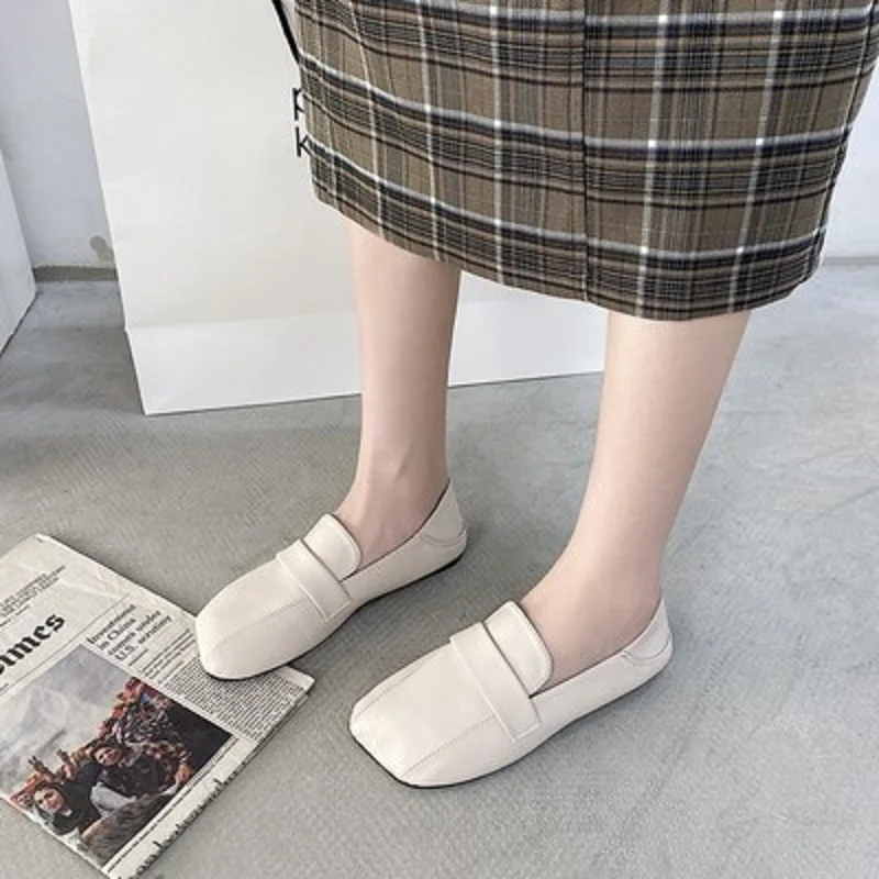 

Spring new retro single shoes women's Korean fashion casual all-match square toe flat shoes