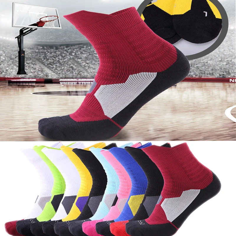 

Men's and Women's Elite Basketball Socks Non-slip Shock Absorption Spring and Summer Sports Socks Thick Towel Socks