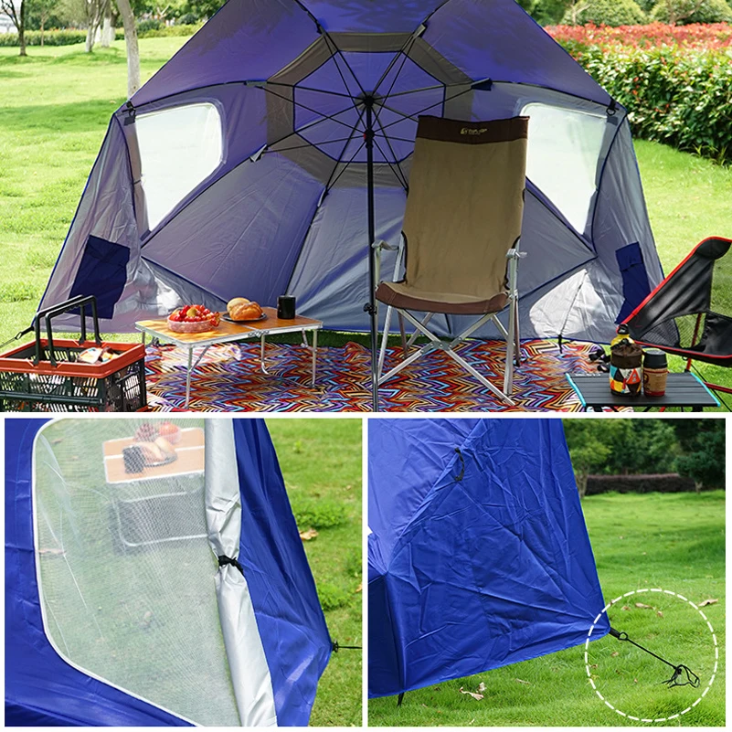 

7.87ft Large Beach Umbrella Tent Folding Waterproof Sun Protection Outdoor Fishing Camping Umbrella Beach Awning Parasol Rainpro