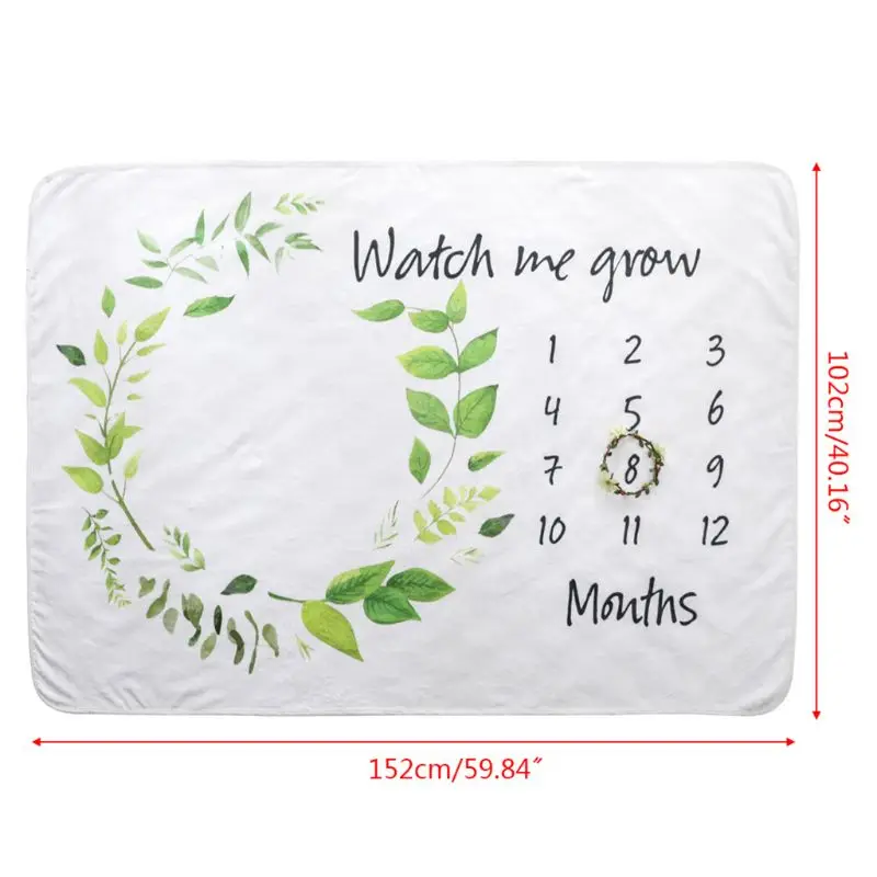 

Baby Monthly Milestone Blanket Photo Props Newborn Boys Girls Shower Gifts Photography Pad