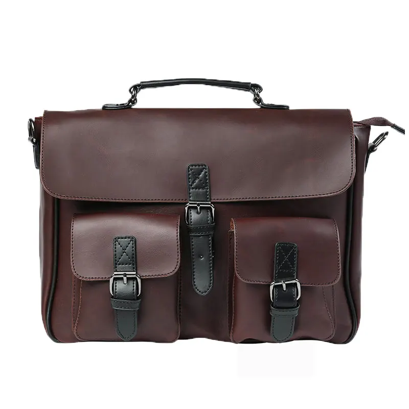 Винтажный деловой портфель для мужчин многофункциональные Офисные Сумки через
