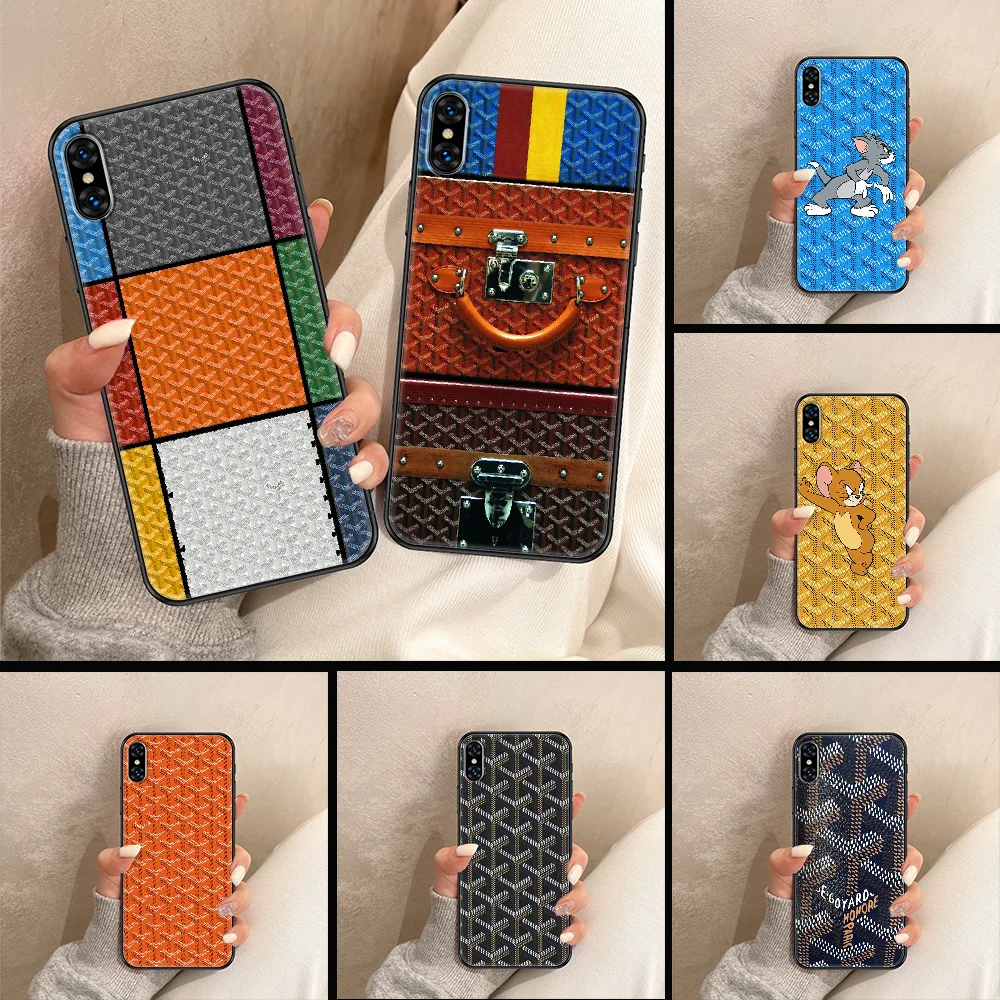 

Fashion Goyardes Phone Case Cover Hull For iphone 5 5s se 2 6 6s 7 8 12 mini plus X XS XR 11 PRO MAX black tpu prime fashion