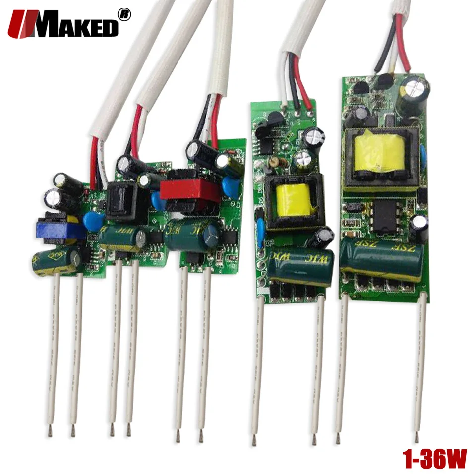 Фото 5pc LED Driver inside Dimmable Color Lighting Transformer 3/5/7/9/12/15/18/36W Constant current  Driver For LED Bulb Downlight №1