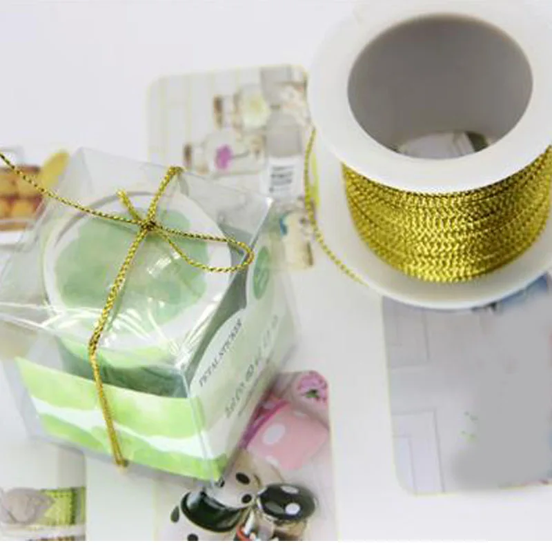 Новинка 1 мм 20 м золотистый серебристый красный шнур нитка лента веревка бирка