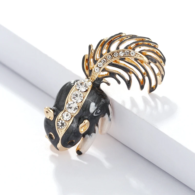 Женская Брошь БелКА ALLYES черная брошь с кристаллами эмалированная в форме