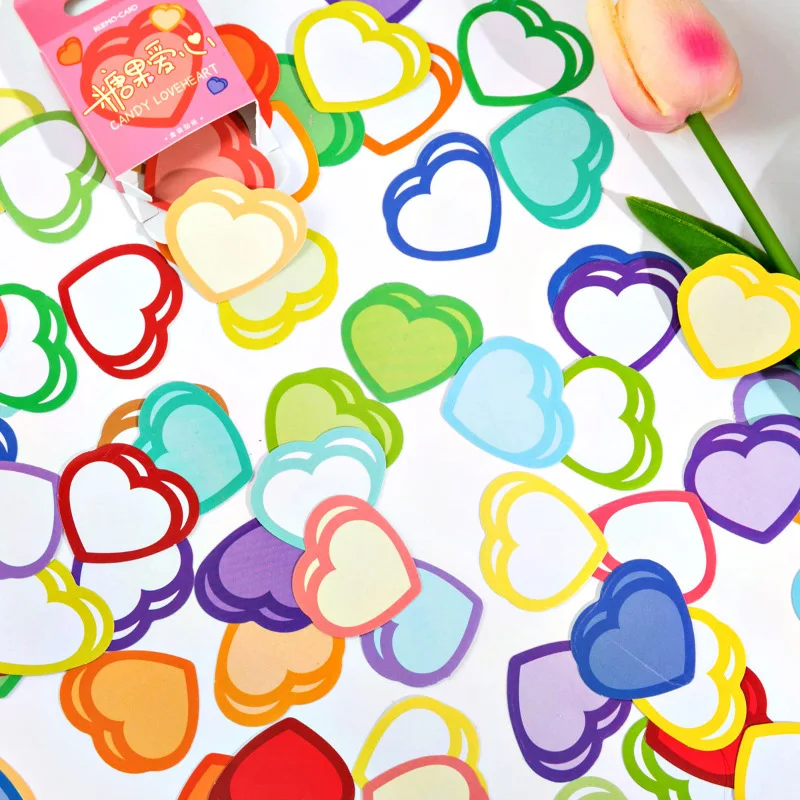 

Mohamm 45Pcs Candy Love Series Stickers Decoration Scrapbooking Paper Creative Stationary School Supplies