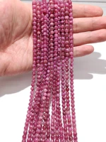 3a 5a natural gemstones round pink tourmaline angel beads 15 inches select size 4mm 5mm jewelry for diy bracelet necklace making