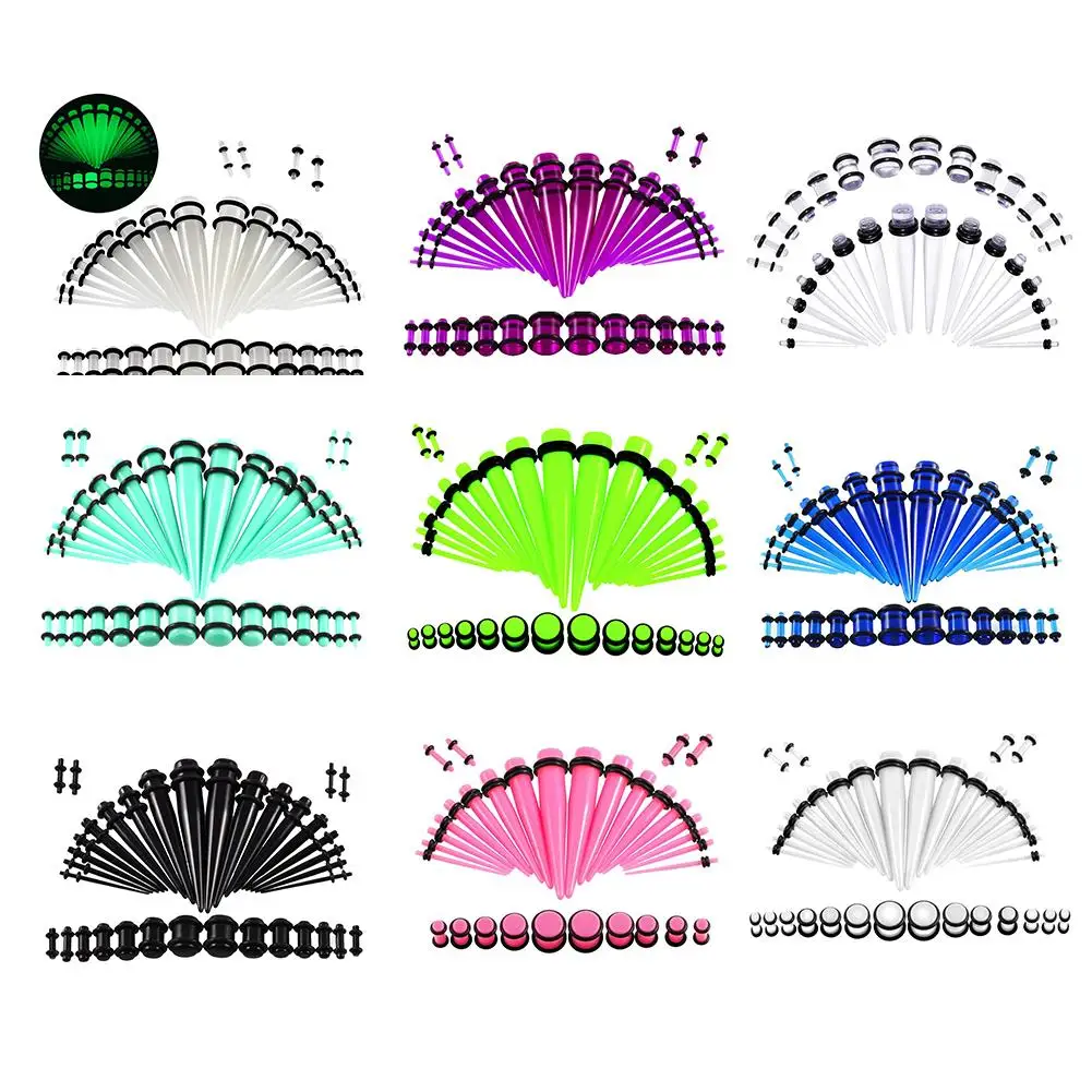 36 шт/партия унисекс пирсинг уха из акрила датчик с коническим отверстием