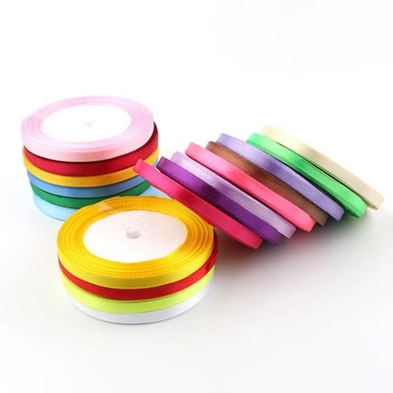 

1/4" (6mm) 22 Meters (25 Yards) Silk Satin Ribbon Wedding Party Home Christmas New Decoration Gift Wrapping Supplies Material
