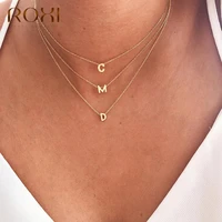 roxi glossy 26 english alphabet letters pendant necklaces for women 925 sterling silver choker chains jewelry colar masculino