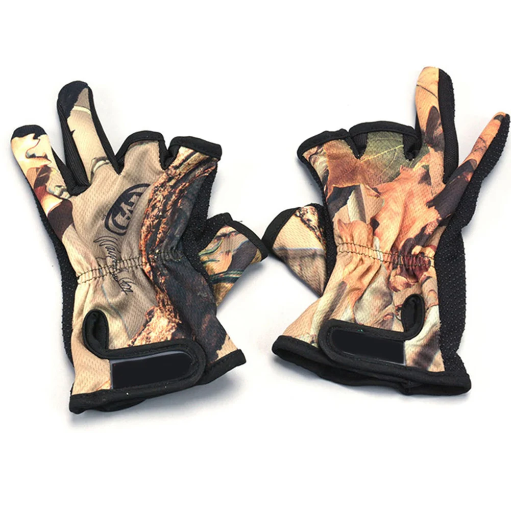 

1 Pair 3 Half Finger Anti-slip Fishing Gloves Outdoor Sport Camouflage Breathable PUZ777